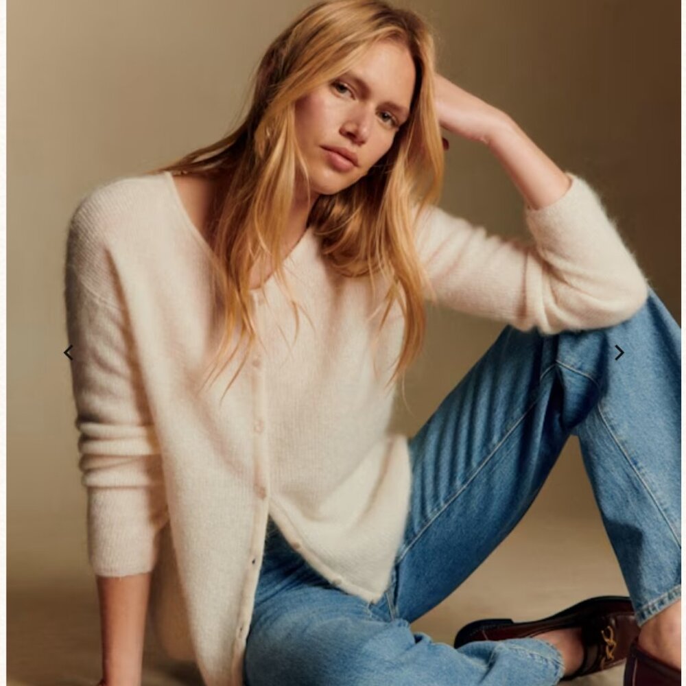 Sézane Gaspard Cardigan Ecru M